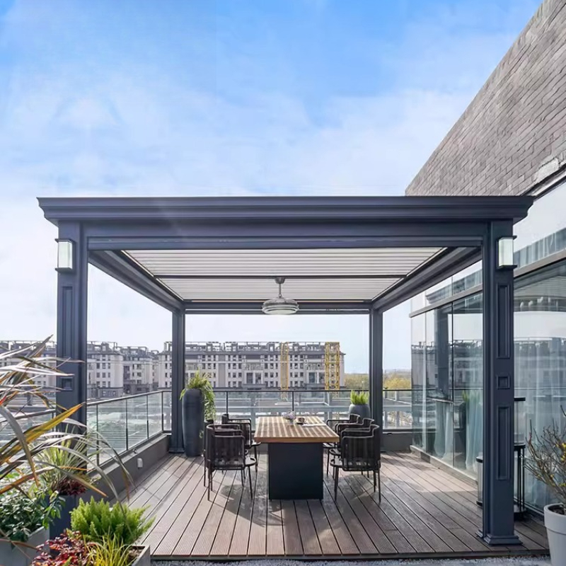 Electric louver pavilion villa - đánh giá và giá Smart Garden Electric Pergola