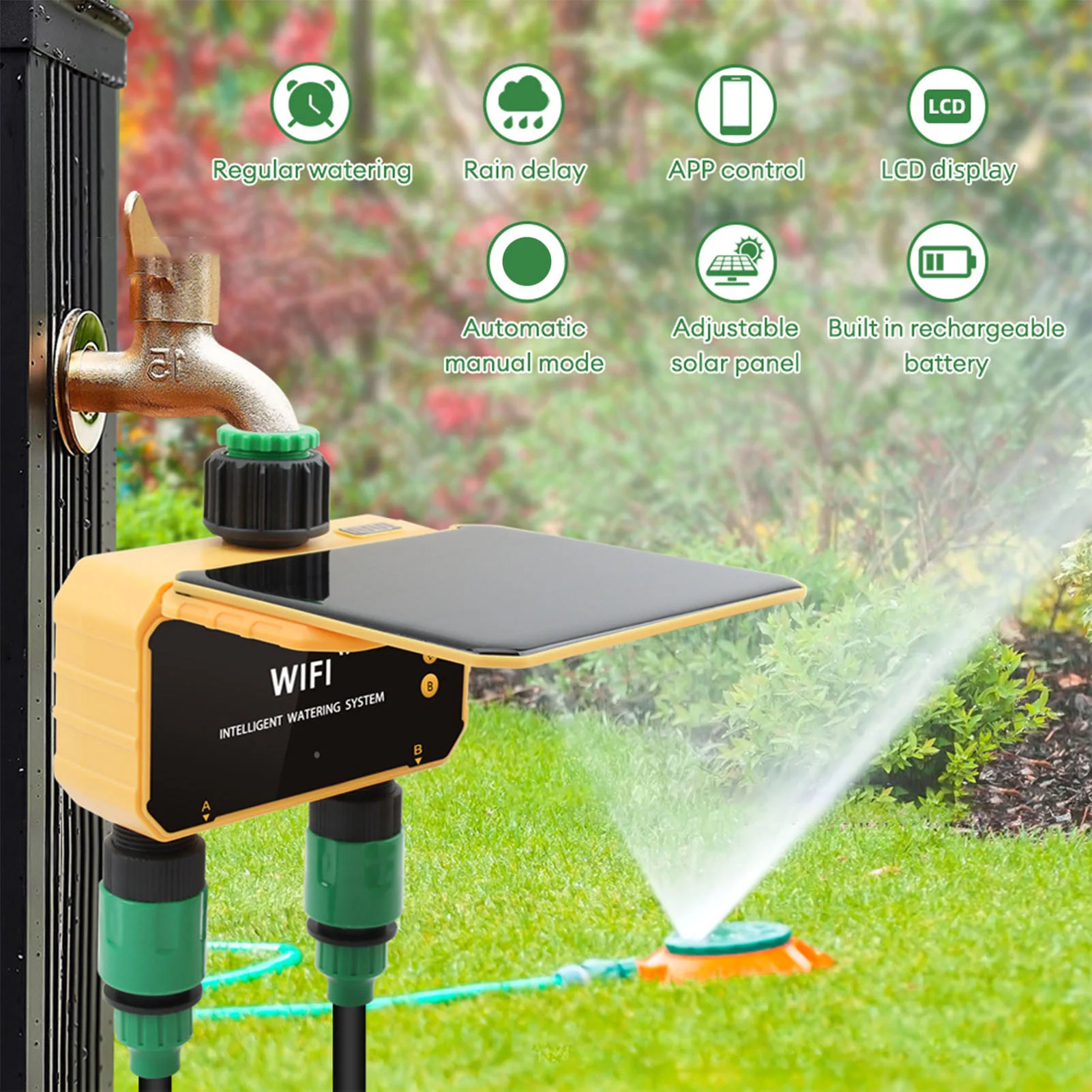Solar WiFi Smart Irrigation Ti - đánh giá và giá Smart Garden Watering