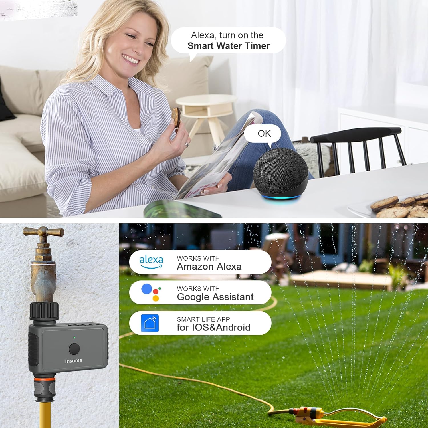 Insoma Wifi Automatic Sprinkle - đánh giá và giá Smart Garden Refill
